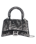 Hourglass XS Top Handle, &pound;850, Handbags, Black/Grey, Leather/Sequins, Front view